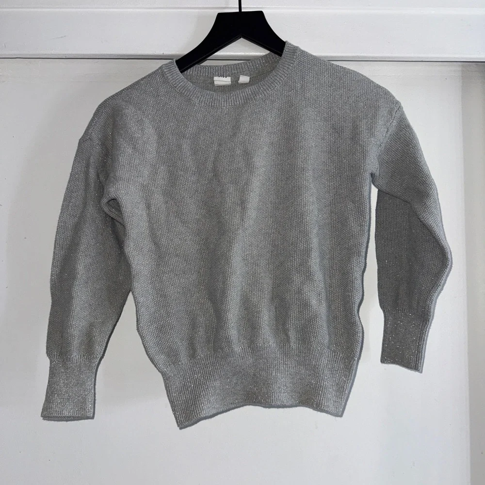 2/$15 GAP Kids Heather Gray Crew Neck Sweater with Sparkle